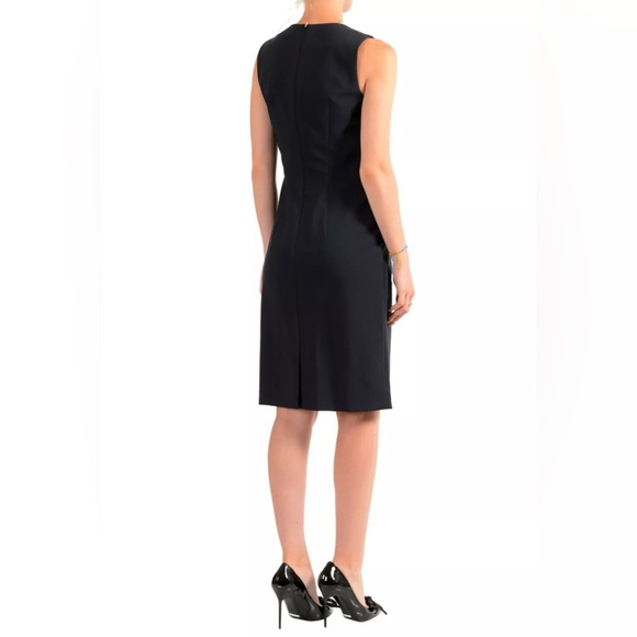 Hugo Boss "Dirusa" Crewneck Wool Sleeveless Pencil Dress - Picture 3 of 10